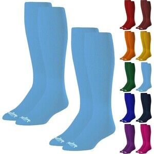 Rawlings Baseball Softball Socks, 2 Pair, Columbia Blue, L